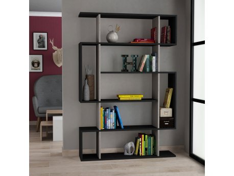 HANAH HOME Polica za knjige Mito Anthracite Light Mocha