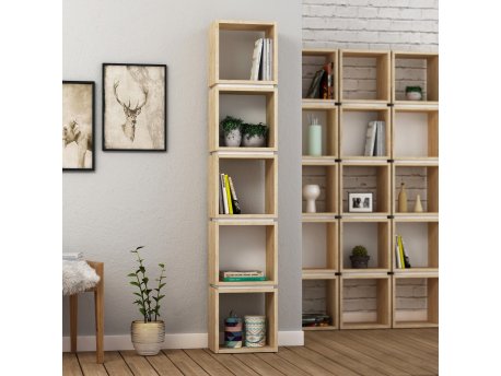 HANAH HOME Polica za knjige Multi Oak White