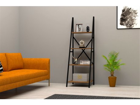 HANAH HOME Polica za knjige Passi Walnut Black
