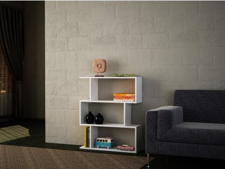 HANAH HOME Polica za knjige Karrusel White