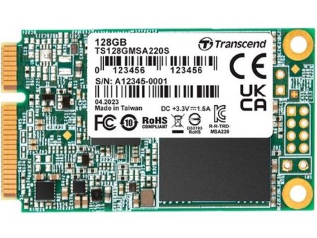 TRANSCEND MSATA 128GB SSD, SATA III, 3D NAND, 220S Series TS128GMSA220S