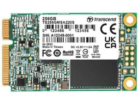 TRANSCEND MSATA 256GB SSD, SATA III, 3D NAND, 220S Series (TS256GMSA220S)