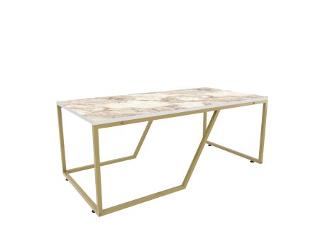 HANAH HOME Sto za dnevnu sobu Wendy White Gold