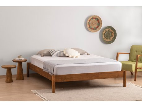 HANAH HOME Bračni krevet Galaksi v2 Walnut