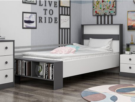 HANAH HOME Krevet Life White Anthracite