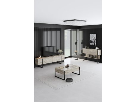 HANAH HOME Set za dnevnu sobu Luxe Set Travertine Black