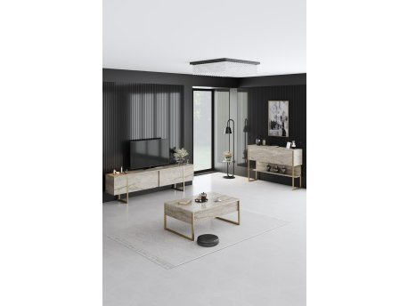 HANAH HOME Set za dnevnu sobu Luxe Set Travertine Gold