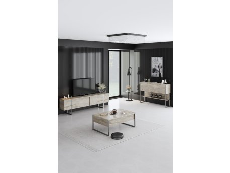 HANAH HOME Set za dnevnu sobu Luxe Set Travertine Silver