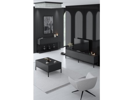 HANAH HOME Set za dnevnu sobu Lord Anthracite Black