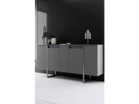 HANAH HOME Komoda Luxe Anthracite Silver