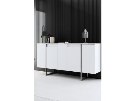 HANAH HOME Komoda Luxe White Silver