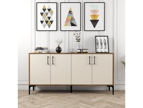 HANAH HOME Komoda Kiev 160 Walnut Cream