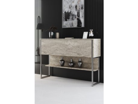 HANAH HOME Komoda Luxe Travertine Silver