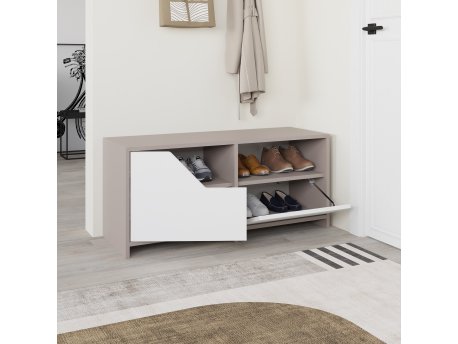 HANAH HOME Cipelarnik Nexus Shoe Cabinet Light Mocha White