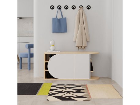 HANAH HOME Cipelarnik Nova Shoe Bench Oak White
