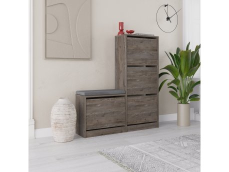 HANAH HOME Cipelarnik Dude Dark Brown