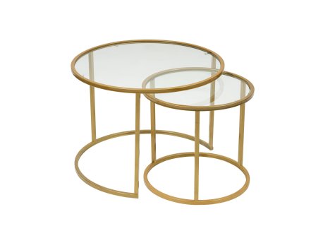 HANAH HOME Sto za dnevnu sobu Belarus Gold Glass 60