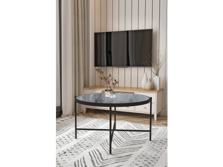 HANAH HOME Sto za dnevnu sobu Rotto Marble Anthracite