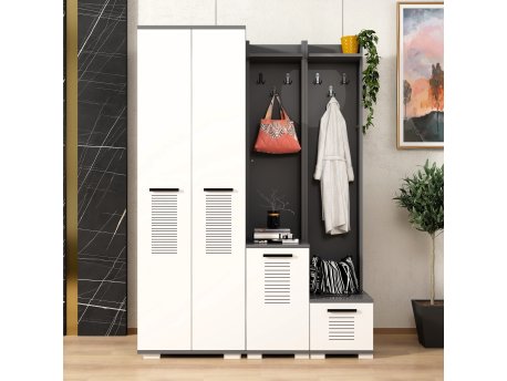 HANAH HOME Ormar za hodnik Asimo Deb Anthracite White