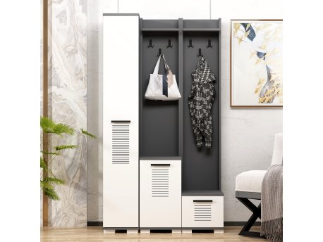 HANAH HOME Ormar za hodnik Asimo Ade Anthracite White