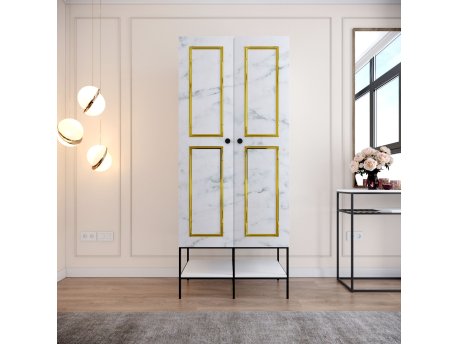 HANAH HOME Ormar Martin 2 White Black Gold