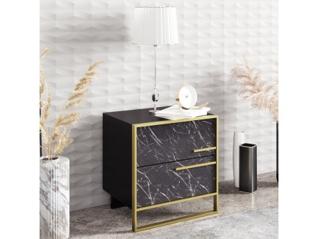 HANAH HOME Noćni stočić Polka Black