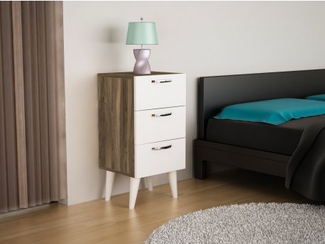 HANAH HOME Noćni stočić Bellini v3 White Walnut
