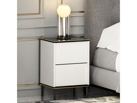 HANAH HOME Noćni stočić Imaj White Marble