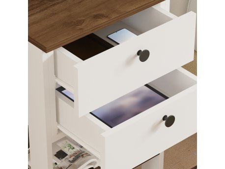 HANAH HOME Noćni stočić Ruzisa White Walnut