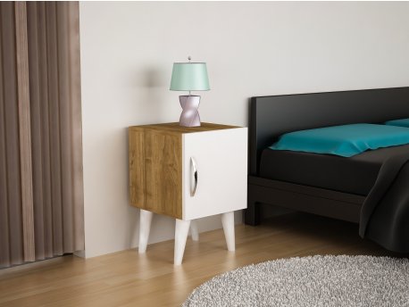 HANAH HOME Noćni stočić Bellini v1 White Walnut