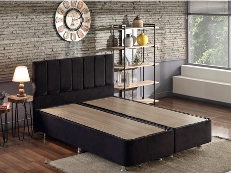 HANAH HOME Bračni krevet Ela Double Black (160 x 200)