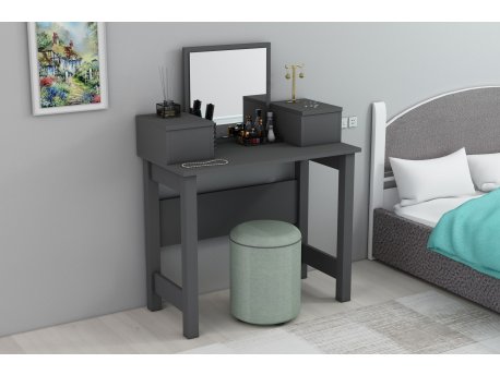 HANAH HOME Sto za šminkanje Lora Anthracite