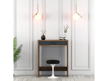 HANAH HOME Sto za šminkanje Lizbon Walnut Anthracite