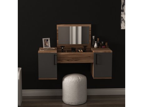 HANAH HOME Sto za šminkanje Mercan Light Walnut Anthracite