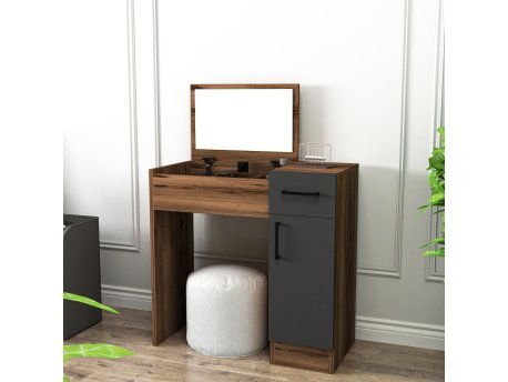 HANAH HOME Sto za šminkanje Inci Light Walnut Anthracite