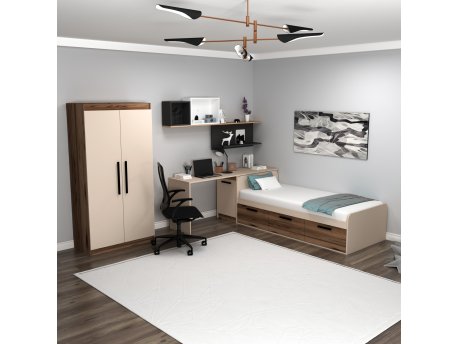 HANAH HOME Dečija soba Akser Group Light Walnut Beige