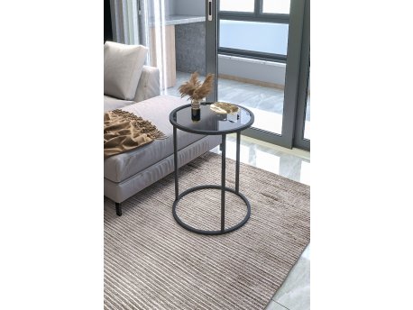 HANAH HOME Pomoćni stočić Alya Tekli Black Glass