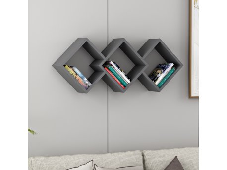 HANAH HOME Zidna polica Galaxy Anthracite