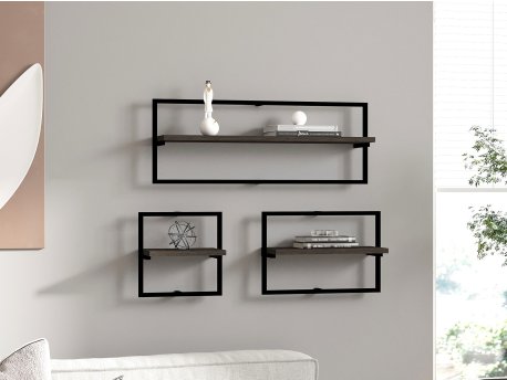 HANAH HOME Zidna polica Yeso Anthracite