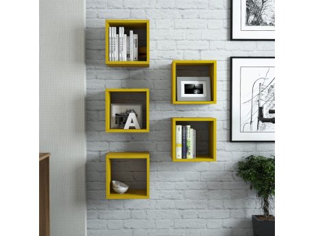 HANAH HOME Zidna polica Box Yellow