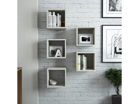 HANAH HOME Zidna polica Box Cream