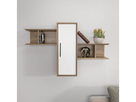 HANAH HOME Zidna polica Olida Walnut White