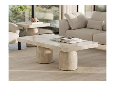 HANAH HOME Sto za dnevnu sobu Mermer Coffee Table 6 Cream