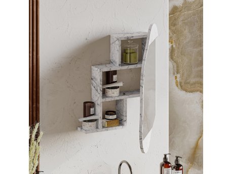HANAH HOME Kupatilski ormarić Cloud Storage Bathroom Wall Mirror Carrara
