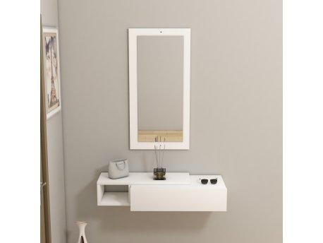 HANAH HOME Polica sa ogledalom Vien White