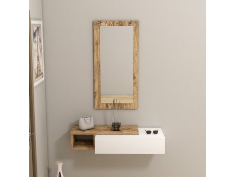 HANAH HOME Polica sa ogledalom Vien Atlantic Pine White