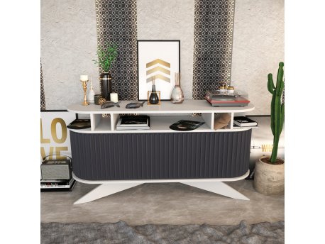 HANAH HOME Komoda Stor White Anthracite