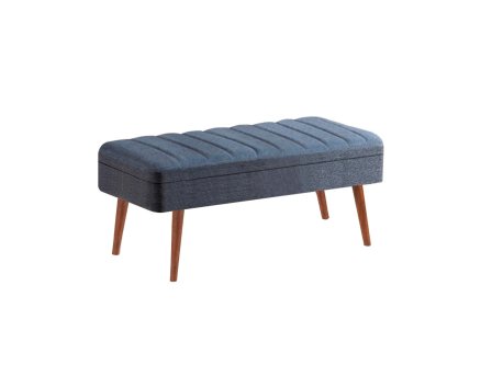 HANAH HOME Trpezarijska klupa Vina 1048 2 WalnutDark Blue