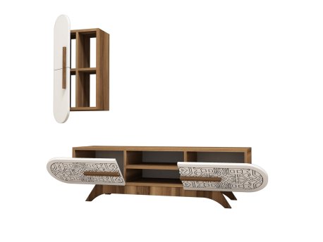HANAH HOME TV polica Defne Walnut White