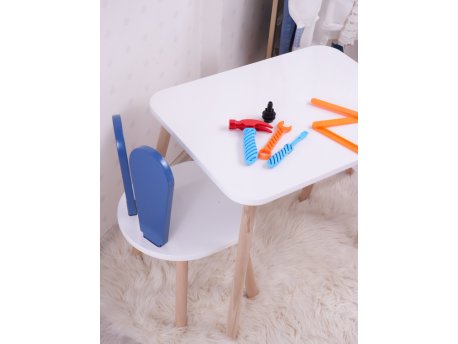 HANAH HOME Dečiji sto i stolica Bunny One Chair Set Blue White